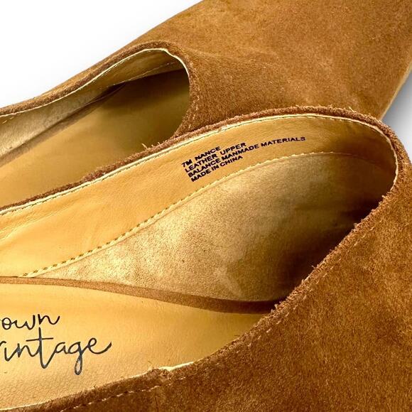 Crown Vintage Nance Suede Mules Low Heel Pointed Toe Slip On Bootie Brown 7 M - Picture 7 of 8